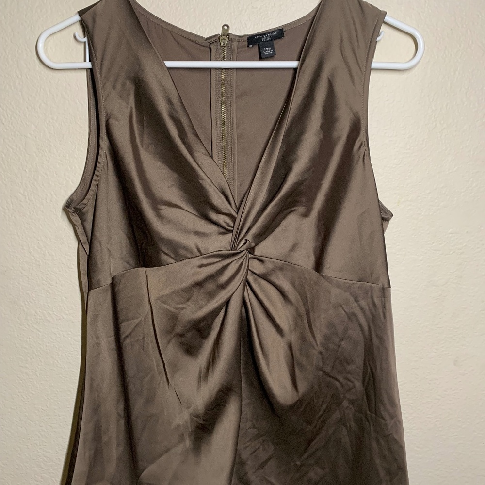Ann Taylor Silver Green Blouse Size Petite 14P